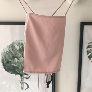 Rose pink strapped tank